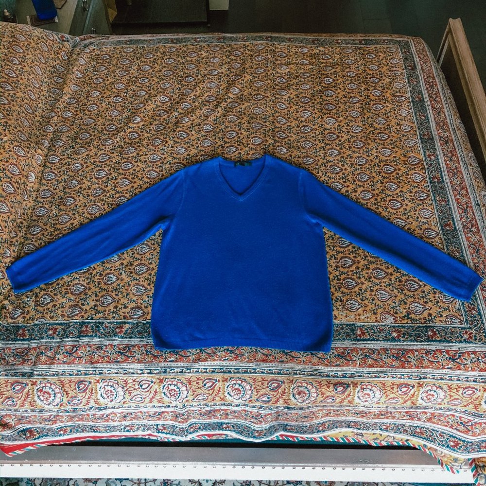 Men's SCP Cashmere Sweater in Blue Size Medium